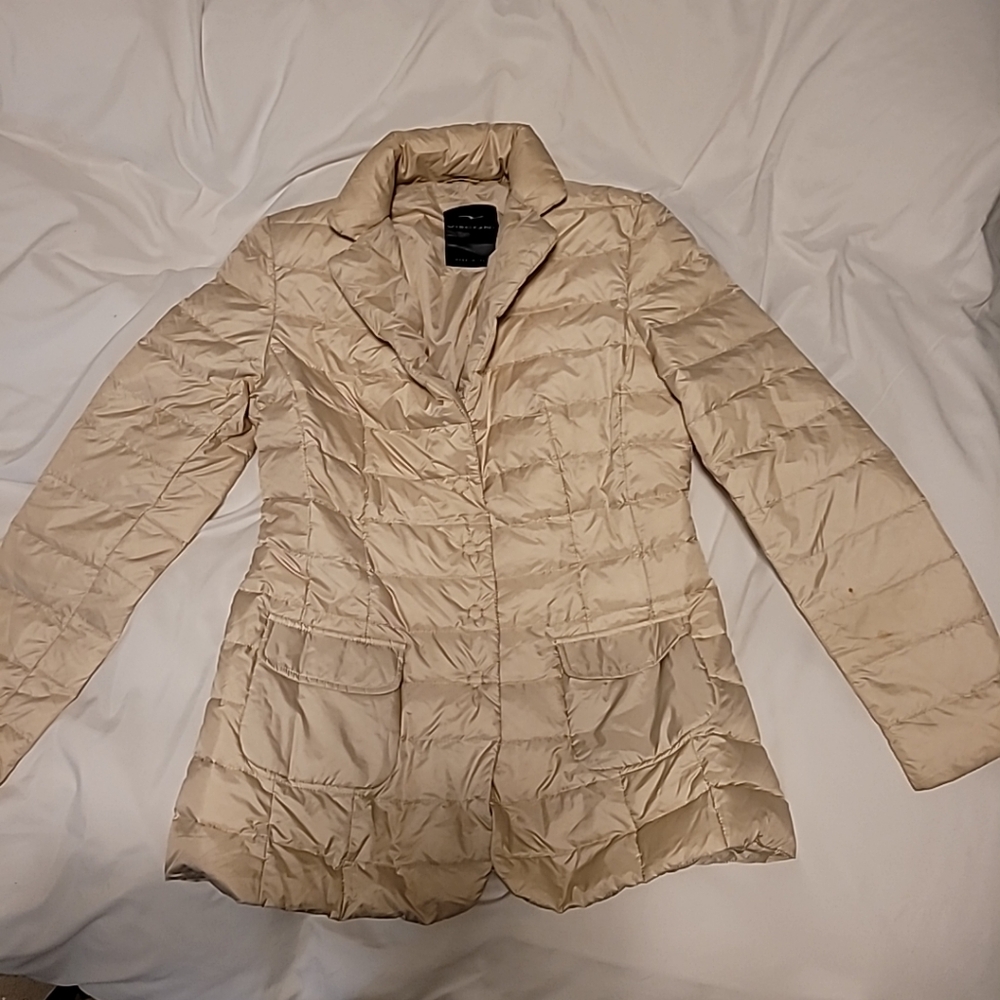 Visconf Women's Goose Down Beige Jacket IT size 44 US8 - Picture 2 of 9